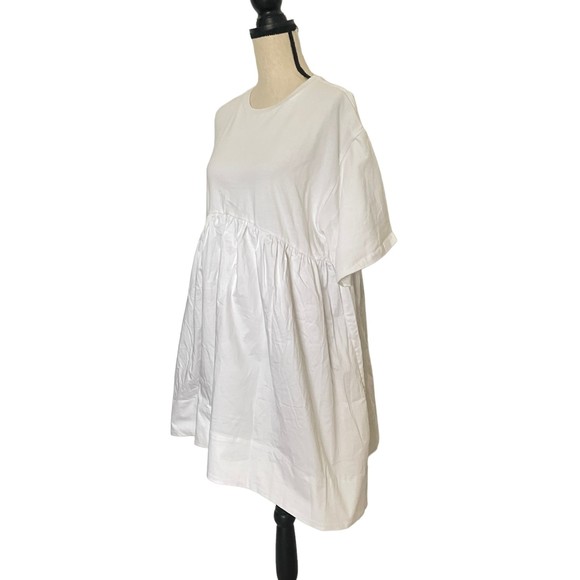 CYNTHIA ROWLEY WHITE BREE COMBO T SHIRT DRESS MEDIUM NEW NWT - Picture 7 of 11